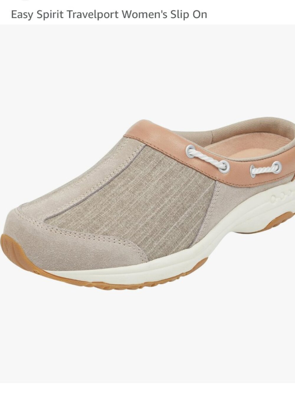Easy Spirit SZ 7 Travelsport Tan Slip On Shoe Comfort Sneaker Sporty Orthotic